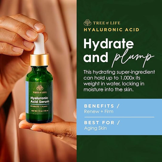 Tree of Life Beauty Facial Skin Care Set, Brightening, Firming, Hydrating, Dry Face, Dermatologist Tested - Retinol Serum and Hydrating Hyaluronic Acid - Skin Care Kit, 2 count of 1 Fl Oz