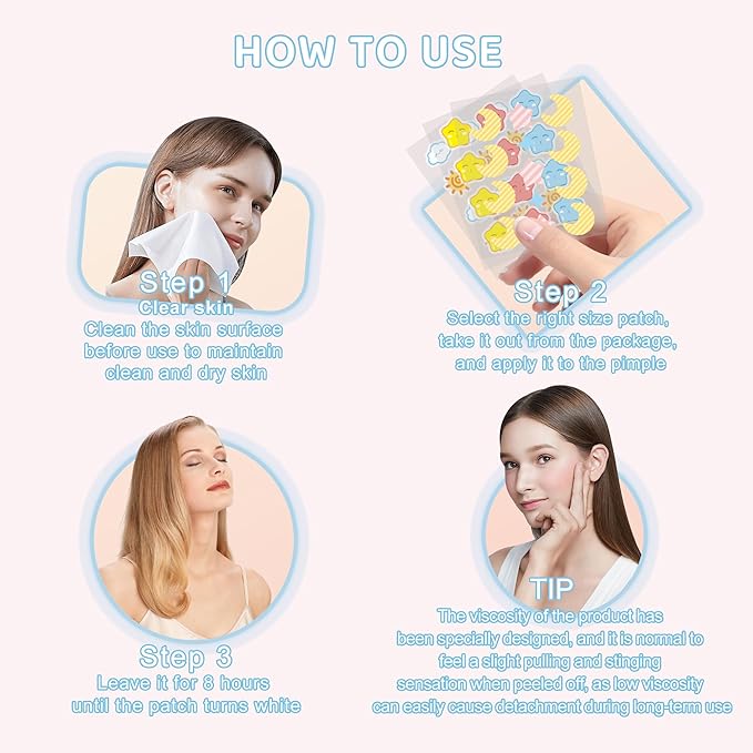 Pimple Patches,Pimple Patches for Face,Hydrocolloid Acne Patches, Pimple Patch Cute, Salicylic Acid &Tea Tree Oil,8 Unique Acne Patch Designs,148 Count