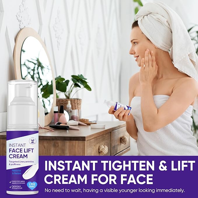 Instant Face Lift Cream, Effective 2-Minute Temporary Skin Tightening Cream, Visibly Firming Loose Sagging Skin, Repair and Smooth Wrinkles for Face and Neck