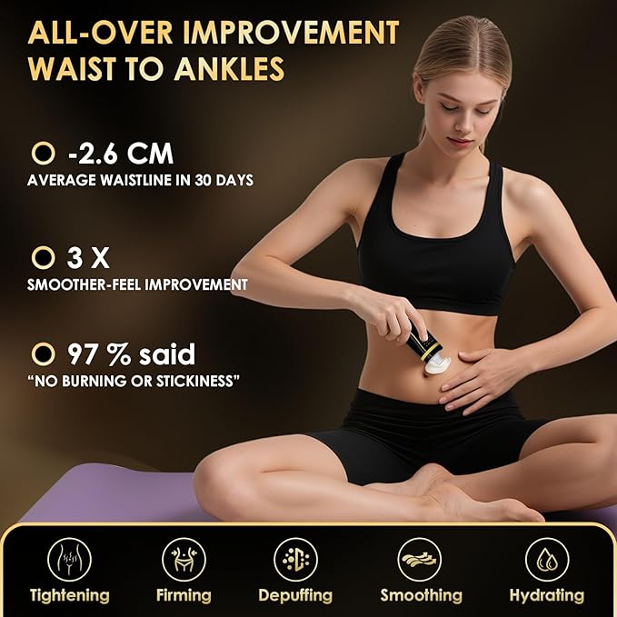 B Flat Belly Firming Cream - Premium Skin Tightening Cream for Stomach，Thighs & Butt， Skin Smoothing Moisturizer for Women and men, 4.22 fl oz