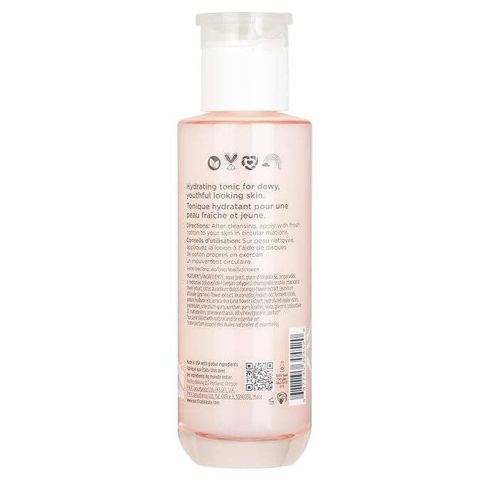 Pacifica Vegan Collagen Hydrating Milk Tonic – Alcohol-Free Milky Toner & Essence Moisturizing Vegan Collagen Face Tonic w/Hyaluronic Acid, Chamomile Jasmine All Skin Types Vegan Dermatologist Tested