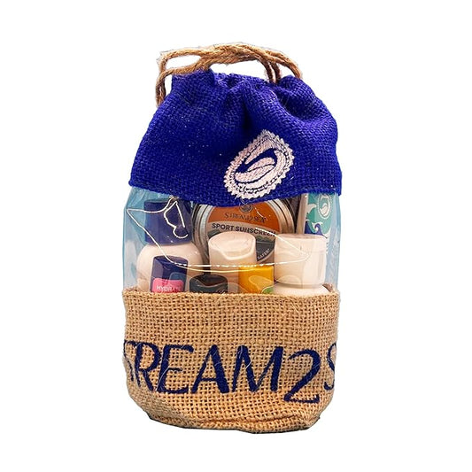 EcoConscious Travel Kit Body & Hair Care Gift Set | Shampoo & Body wash | Conditioner | SPF30, SPF20 and Mineral Sunscreen | SPF 30 Cucumber Mint and Hydrate Cherry Vanilla Lip Balm by Stream2Sea