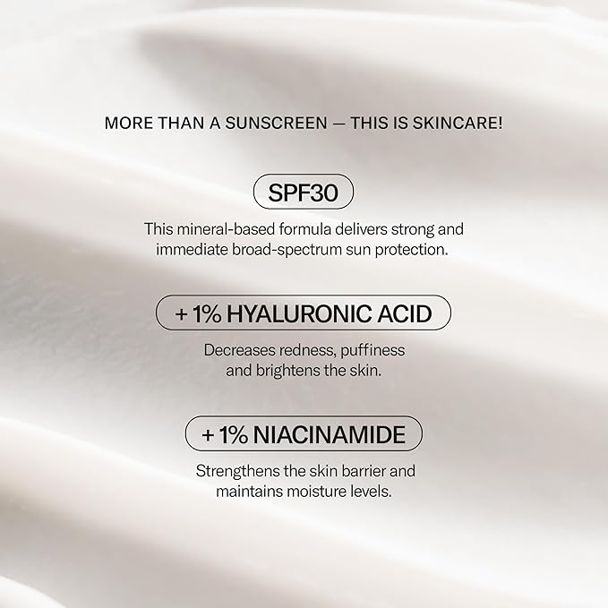 Geologie Broad-Spectrum Face Sunscreen SPF30 Moisturizer | Invisible, Ultra Light, Reef-Safe Daily Face Suncreen with Hyaluronic Acid and Niacinamide | 75ML | 100 Day Supply