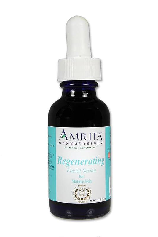 Regenerating Facial Serum (For Mature Skin) - Blended with Premium Therapeutic Quality Essential Oils of Moroccan Blue, Chamomile & Rose Geranium - SIZE: 30ML