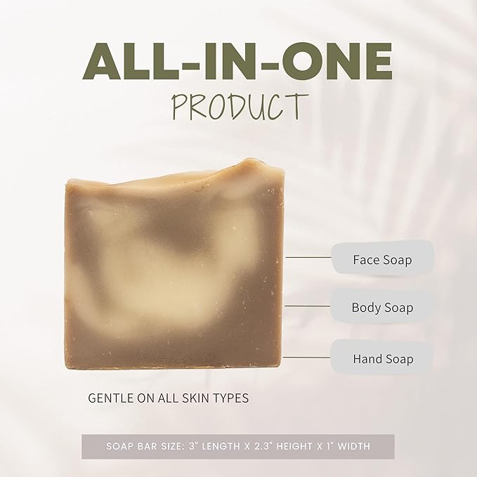 Handcraft Cold-Process Soap Bar, Sandalwood & Vanilla Scent (1 pack,) Handmade Body and Face Soap For Men And Women, Vegan, Cruelty Free, Made in USA, 4.2oz - Fresh Collection