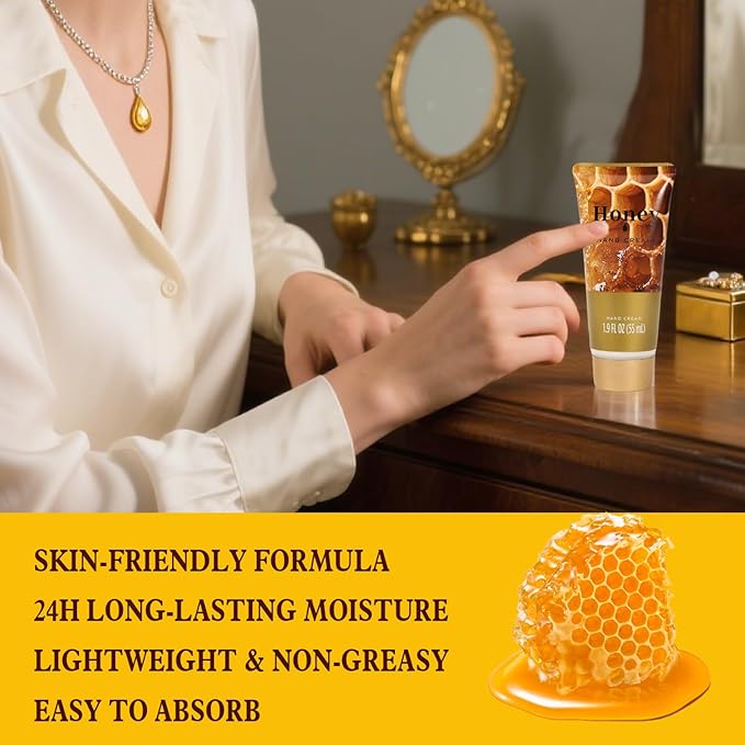 Gifts for Women, Honey Spa Gift Basket for Women, Bath Set with Golden Bath Bombs & Skin-Repairing Butter, Anniversary Gifts for Her, Wife, Girlfriend