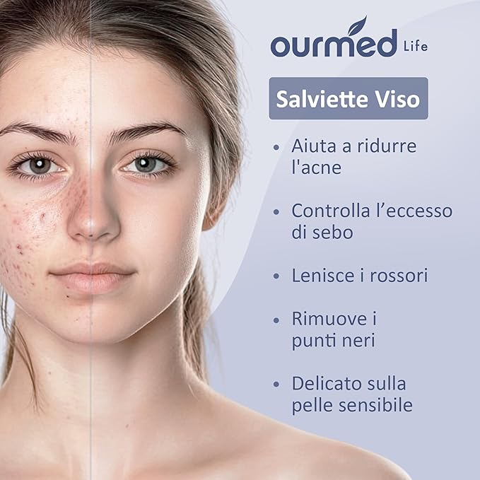 Ourmed Life Disposable Face Towel, 300 Count – Ultra Soft, Biodegradable Makeup Remover Wipes for Sensitive Skin, Clean Skincare Towels,Lint- free and Gentle Facial Towels for Daily Use，EF Texture