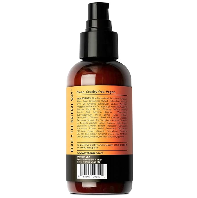 Eve Hansen Vitamin C Face Moisturizer - Lightweight Hydrating Cream with Vitamin B, Green Tea, Jojoba Oil - Cruelty-Free & Natural Ingredients - 4 oz