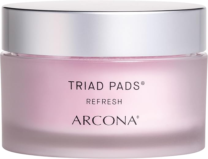 ARCONA Triad Pads - Cold Processed Cranberry and Rice Toner, Brightening Toner Pads for Face, 45 Facial Toner Pads. Made in The USA.