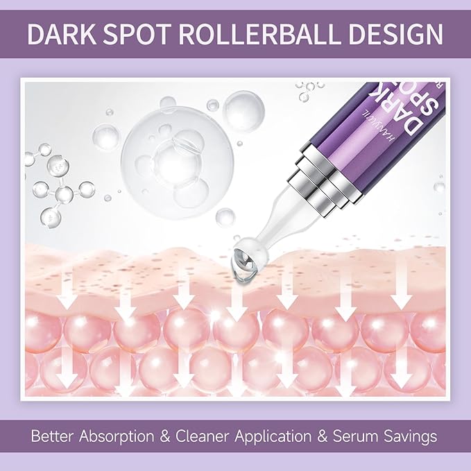 HANYWIL Dark Spot Remover for Face and Body, Dark Spot Corrector Serum, Age Spot Sun Spot Freckles Brown Spot Remover, Melasma Treatment, Skin Care Face Serum with Roller (0.5 Fl Oz)
