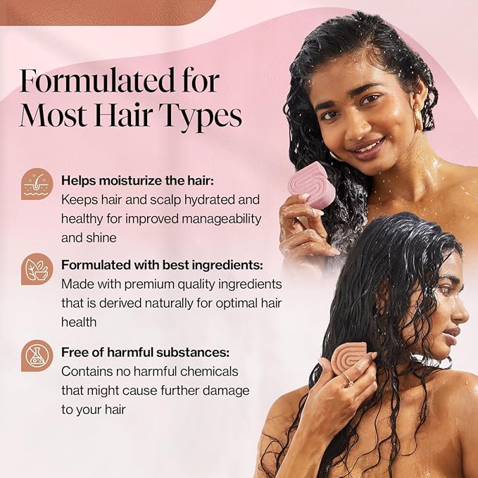 Kitsch Castor Oil Shampoo & Shea Butter Conditioner Bar – Shampoo and Conditioner Set - Hydrating & Moisturizing Bar Soap - Free of Paraben, Silicone, Sulfate - Made in USA - 2pc Set