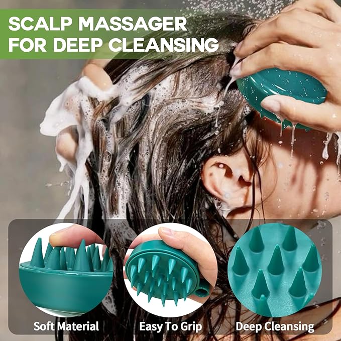 Rosemary Scalp Exfoliator & Clarifying Shampoo Scalp Scrub - 3-in-1 Scalp Treatment with Mint Oil Hair Treatment to Clarify and Remove Build Up - Silicone Scalp Massager Rosemary Oil for Hair Growth