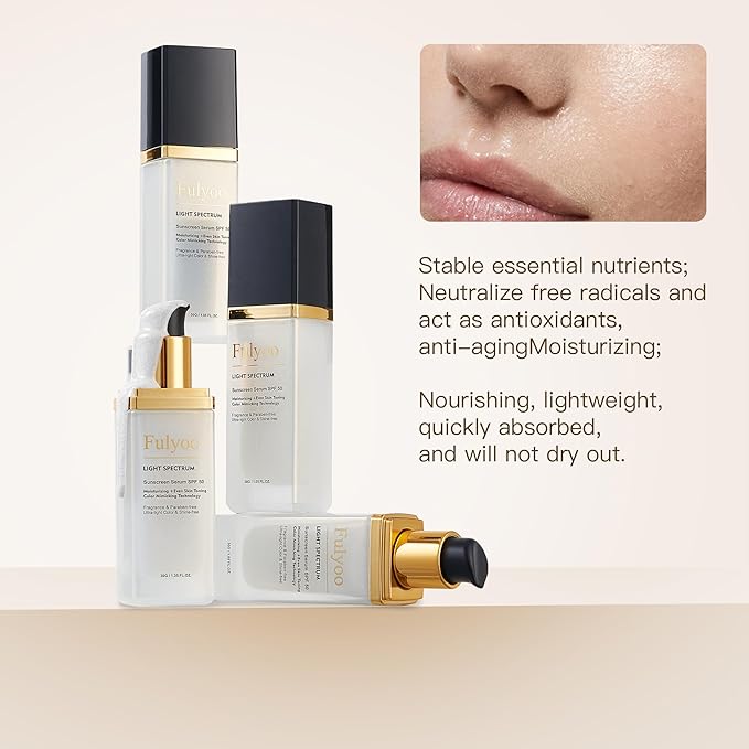 4-in-1 Tinted Moisturizer With SPF50，Anti-Aging，Against UVA and UVB，Bio Mimic Foundation，Suitable for Sensitive Skin,Simple and Easy