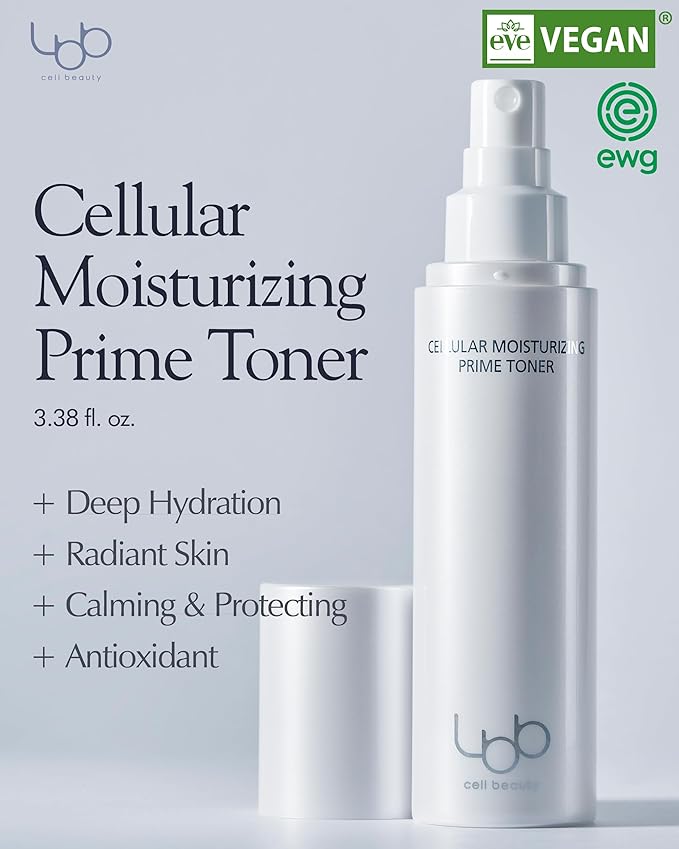 LBB Cellular Moisturizing Prime Toner - Vegan Moisture Boosting Face Spray - Skin Balancing, Exfoliating, Moisturizing - Tangerine Cellular Water, Panthenol, 3.38 fl.oz.