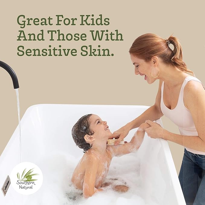 Southern Natural Handmade Goat Milk Soap Bar - Nourishing Cleanser for Dry and Sensitive Skin, Homemade Face & Body Wash with Rosemary Mint, Spearmint Essential Oil, 2-Pack (4-4.5 oz)