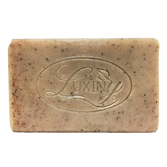Natural Soap Bar, Luxiny Patchouli Scrub Handmade Body Soap and Bath Soap Bar is a Palm Oil Free Moisturizing Vegan Castile Soap with Essential Oil for All Skin Types Including Sensitive Skin (Single)