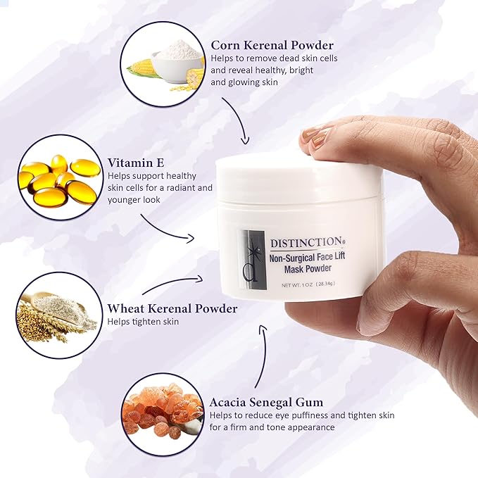 Distinction Firmalift Instant Firming Face Lift Powder & Activator Combo - Anti Aging to Tighten & Tone Skin for a Radiant & Youthful Glow - Great for Fine Lines Wrinkles