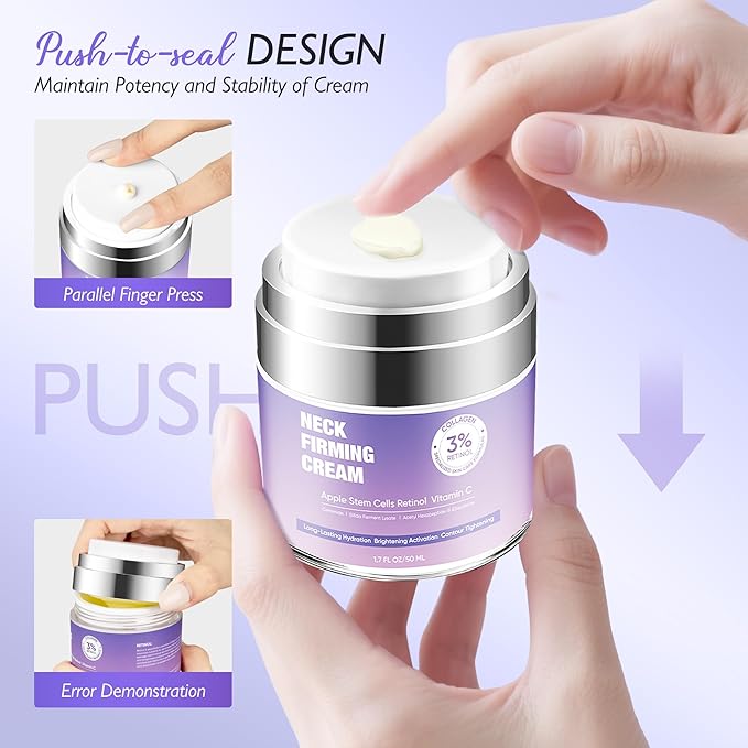 BLAUSE Neck Firming Cream, Retinol Cream for Face with Collagen and Hyaluronic Acid, Neck Creams for Tightening and Firming for Man & Women, 1.7 Fl oz Crepey Skin Creams for Face and Neck (2pcs)