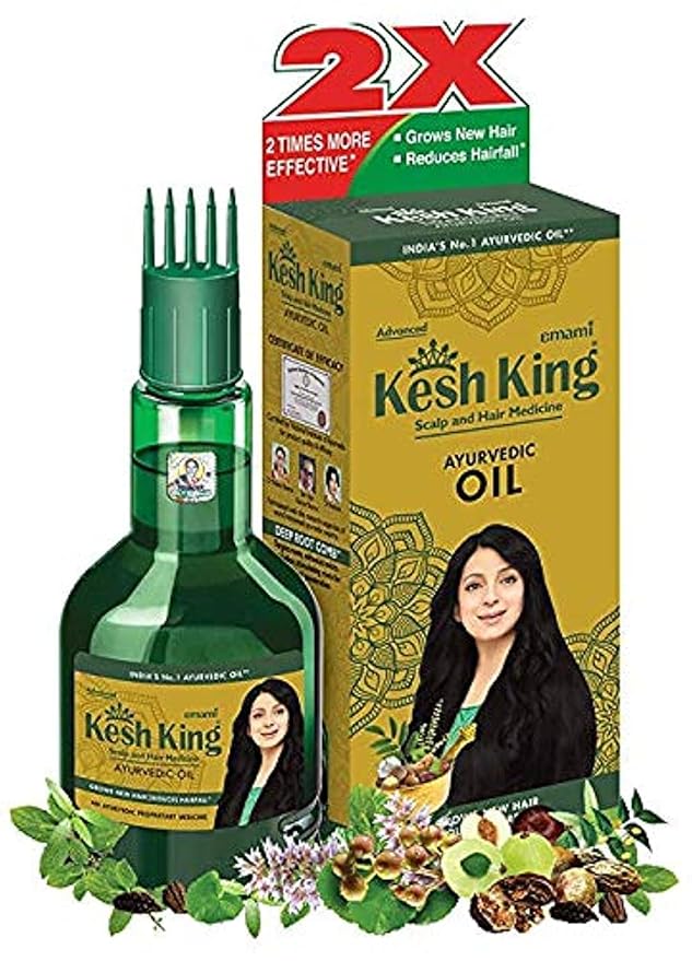 KESH KING Ayurvedic Hair Oil | Herbal Oil with Bhringraj & Amla | Enhance Hair Growth | Reduce Hairfall | Nourishes Scalp | Provides Long & Thick Hair | 3.38 Fl Oz/100ml