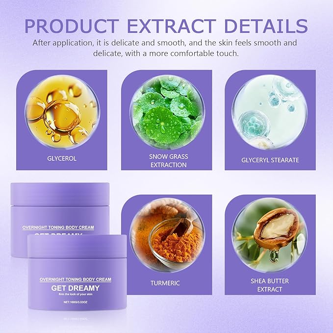 Get Dreamy Overnight Toning Whip, Reduce Fine Lines & Wrinkles,Hydration Anti-Wrinkle Skin Tightening Night Sleeping Body Firming Whip (2)