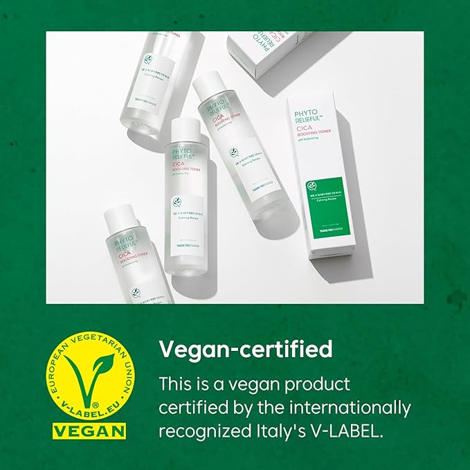 THANKYOU FARMER Phyto Relieful CICA PHA LHA Boosting Toner 7.03 fl oz (200ml), Dermatologist Tested, Alcohol-Free Liquid Exfoliant for Face, Oil-Free Hydrating Toner, Vegan, Fragrance-Free