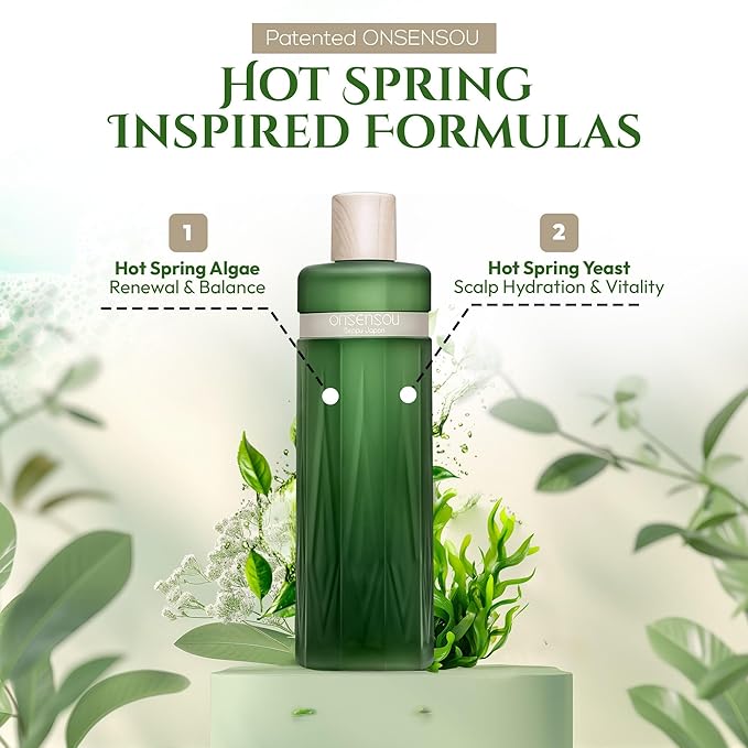 Dry Itchy Scalp Shampoo, Natural Shampoo for Women & Men with HOT SPRING Yeast & Green Algae and Amino Acids, Moisturizing SHAMPOO Made in Japan 10.1 Fl Oz DAILY MILD