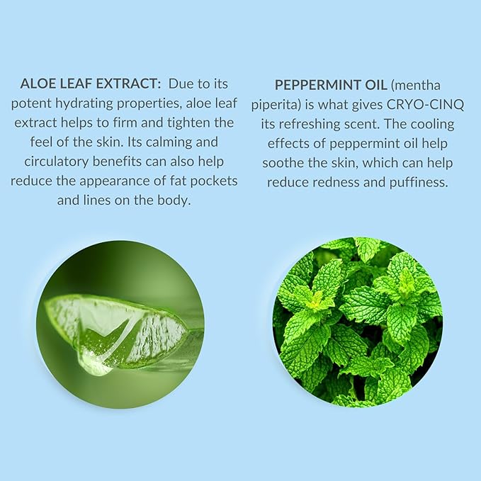 Serious Skincare Anti-Cellulite Cryo-Cinq Cold Sculpting Body Cream - Skin Firming, Tightening for Stretch Marks, Legs, Arms, Buttock - Caffeine Body Moisturizer - Rollerball Applicator - 8 oz.