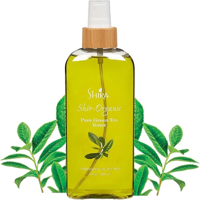 Shir-Organic Pure Green Tea Toner Natural Refreshing- Hydrating Toner for Face for Normal to Oily Skin Type (200ml)