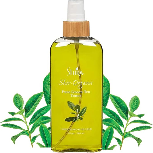 Shir-Organic Pure Green Tea Toner Natural Refreshing- Hydrating Toner for Face for Normal to Oily Skin Type (200ml)