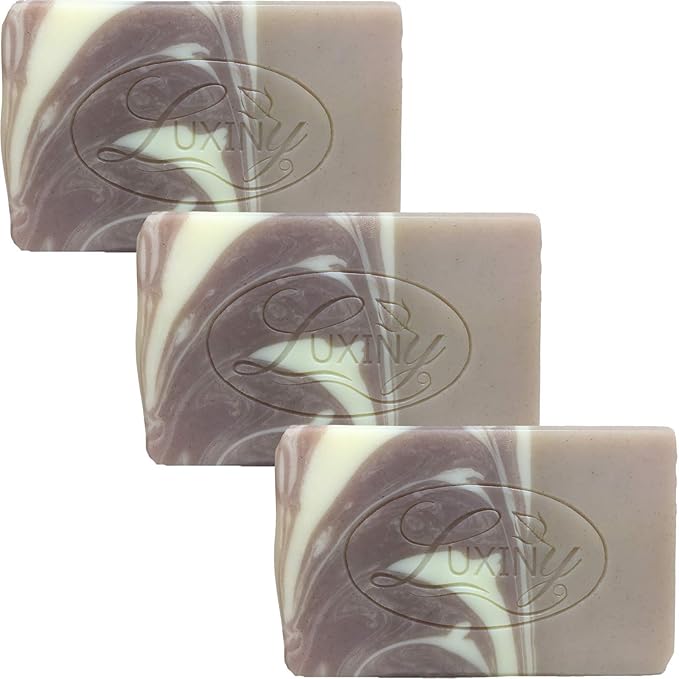 Luxiny Natural Soap Bar, Rosemary Lavender Handmade Body Soap and Bath Soap Bar is Palm Oil Free, Vegan Castile Soap with Essential Oil for All Skin Types Including Sensitive Skin (3 Pack)