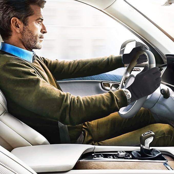 Donfri 10 Pairs Cotton Moisturizing Gloves Men Touchscreen Fingers for Eczema Dry Hands Hand Care Overnight Moisturizing (Large-Black)