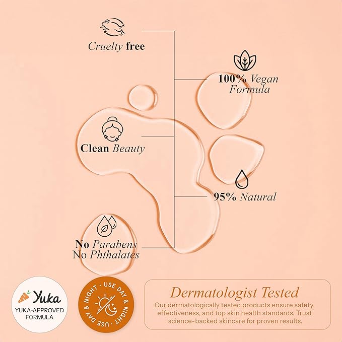 Face Serum with Vitamin C & E – Dermatologist Tested Korean Formula for Dark Spots, Wrinkles & Fine Lines – Brightening & Hydrating Anti-Aging – Smooth, Radiant Skin – 2-Pack, 2 Fl. Oz