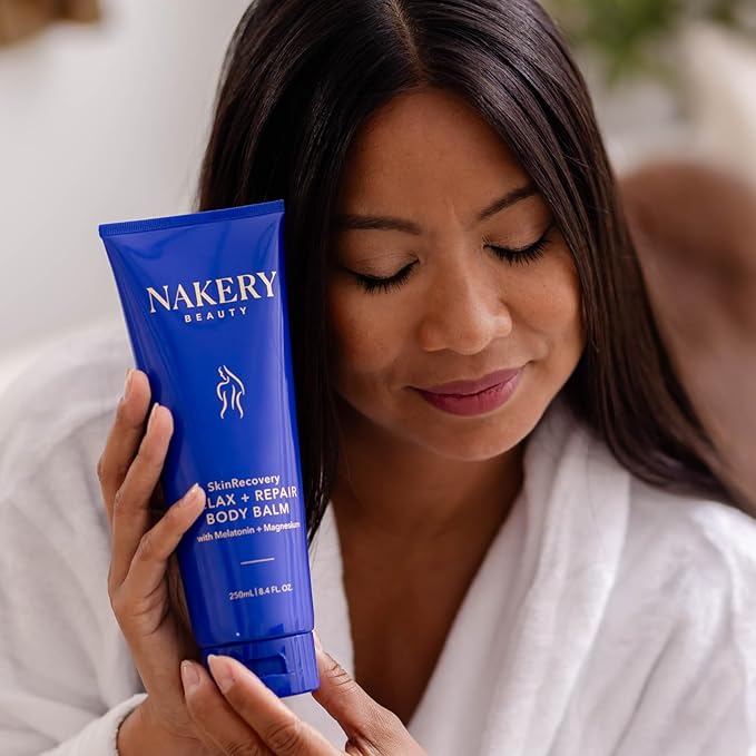 Nakery SkinRecovery Relaxing Magnesium Balm - Skin Tightening Cream for Body with SepiLift & Retinol - Muscle Balm with Melatonin for Restful Sleep - Hydrating Dry Skin Cream with Shea Butter