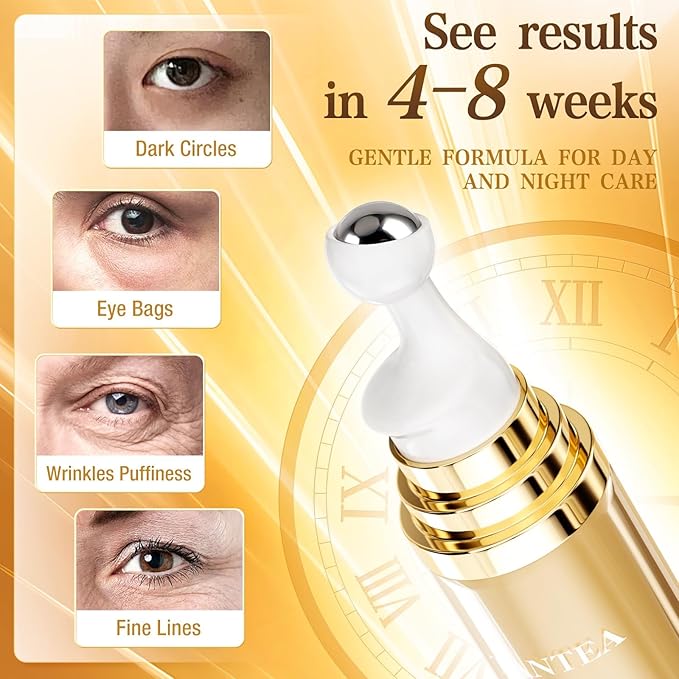 6% Caffeine Eye Cream for Dark Circles & Puffiness, 1% Retinol Eye Serum for Under Eyes Bags, Anti-Aging Eyes Cream for Men and Women