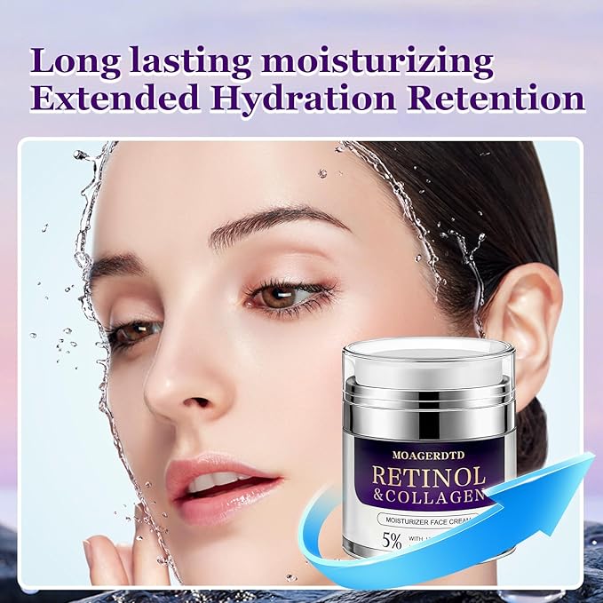 Retinol Collagen Cream is a Anti-aging and deeply hydrating formula. It's loaded with retinol and hyaluronic acid, making it suitable for use both during the day and at night 1.86 Fl Oz