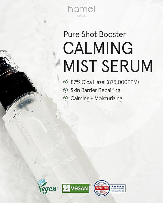 [HAMEL] Pure Shot Booster Calming Mist Serum︱3.38 fl. oz. / 100ml︱Improvement of Skin Barrier and Moisture Density, Skin Soothing, Virginia Witch Hazel Extraxt︱Vegan, Cruelty Free, Clean Beauty
