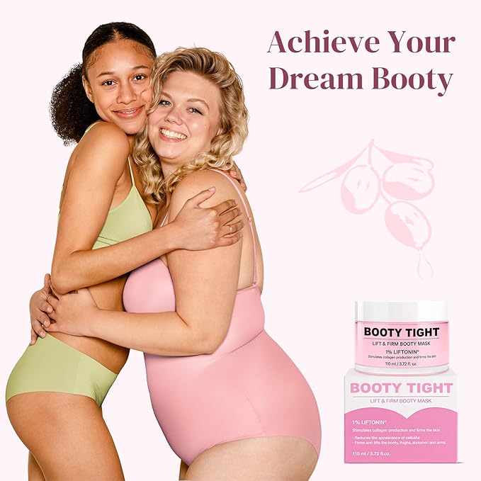 Cellulite Cream Booty Tight Lift and Firm - Smooth & Sculpt Booty, Thighs, Belly & Arms | LIFTONIN® Skin Firming & Toning Bum Mask 3.72 fl oz