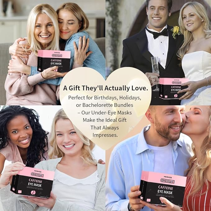 Under Eye Patches (25 Pairs), Caffeine Eye Masks for Dark Circles Puffy Eyes Undereye Bags, Collagen Eye Patches for Wrinkles and Puffiness, Skin Care Gift for Her