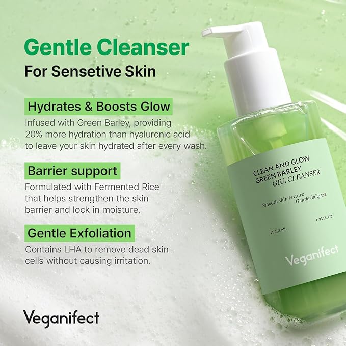 Gel-to-Foam Cleanser | Low pH Hydrating Face Wash for Dry & Sensitive Skin | Hydrates & Balances Skin | Korean Vegan Skincare (205ml/6.93 fl oz)