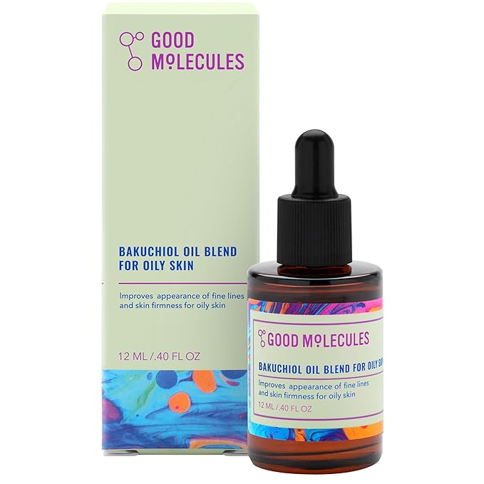 Good Molecules Bakuchiol Oil for Oily Skin - Ultra Hydrating Natural Blend with Bakuchiol and Rosehip Oil - Promotes Collagen Production, Anti-Aging Face Oil