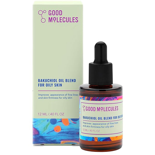 Good Molecules Bakuchiol Oil for Oily Skin - Ultra Hydrating Natural Blend with Bakuchiol and Rosehip Oil - Promotes Collagen Production, Anti-Aging Face Oil