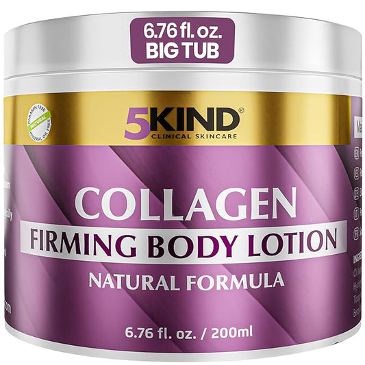 Collagen Cream 6.76 Fl Oz- Natural Collagen Body Lotion for Firmer & Conditioned Skin - Crepe Skin Firming Cream - Collagen Lotion for Women & Men - Crepey skin repair treatment by 5kind