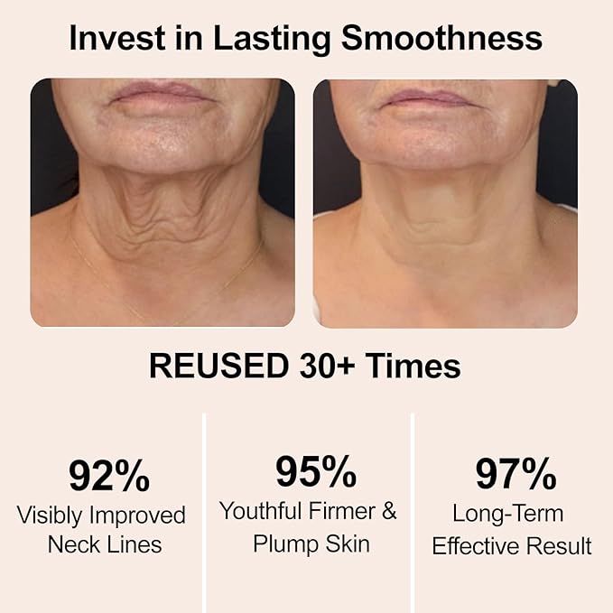 1 Pack Silicone Neck Wrinkle Patch, Reusable Anti-Aging Silicone Pad for Neck Wrinkle Smoothing & Skin Firming (1-Month Supply)