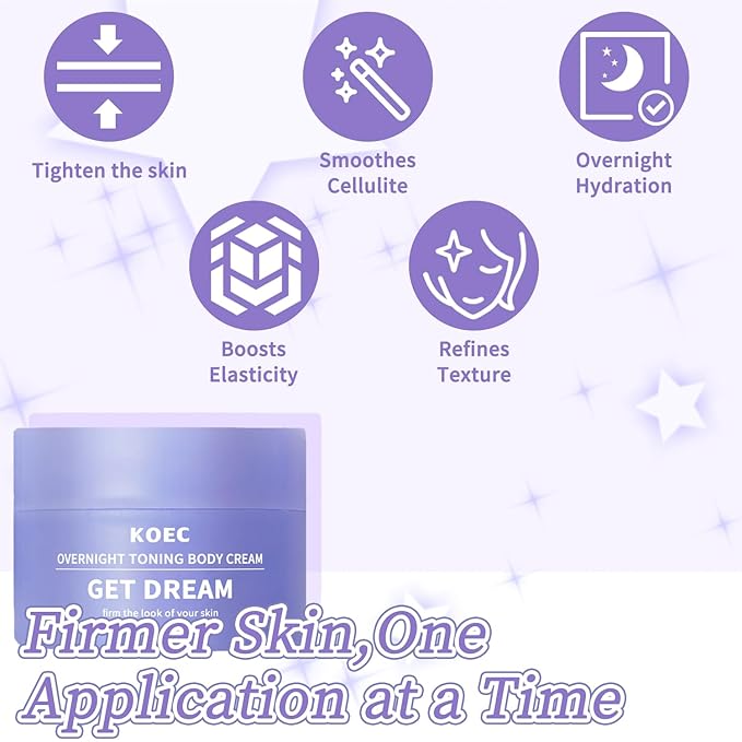 Overnight Toning Whip, Body Firming Cream for Cellulite & Loose Skin - Tightening Cream for Stomach Thighs Butt, Post-Weight Loss Treatment with Caffeine & Retinol | Fast-Acting & Non-Greasy (02)