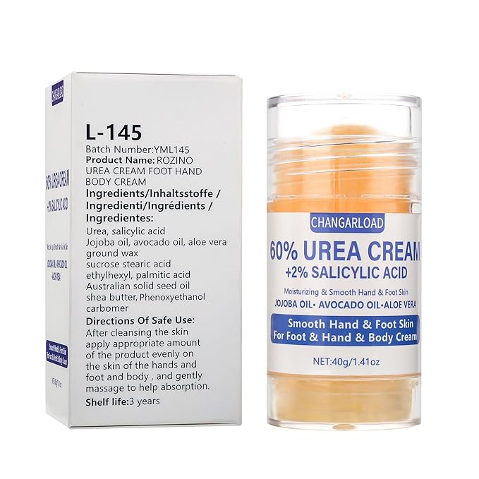 Urea Cream 60 Percent For Feet Maximum Strength - Intensive Repair Dry Cracked Skin, Urea Cream For Foot, Foot Cream For Dry Cracked Heels and Feet, 2 Pcs - 1.41 Oz