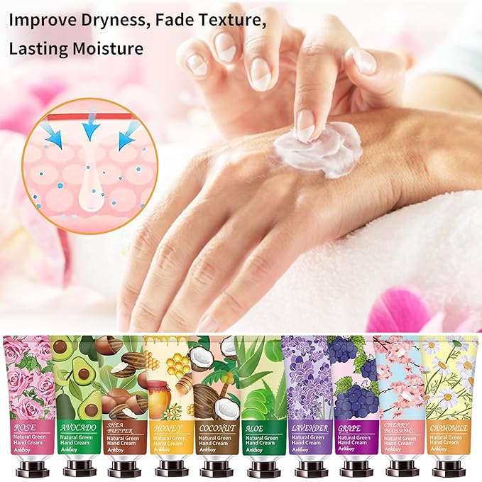 12 Pack Hand Cream for Dry Cracked Hands,Stocking Stuffers for Women,Bridesmaid Gifts,Small Gifts;Gifts for Women,Nurse Gifts,Teacher Appreciation Gifts,Natural Hand Lotion Travel Size