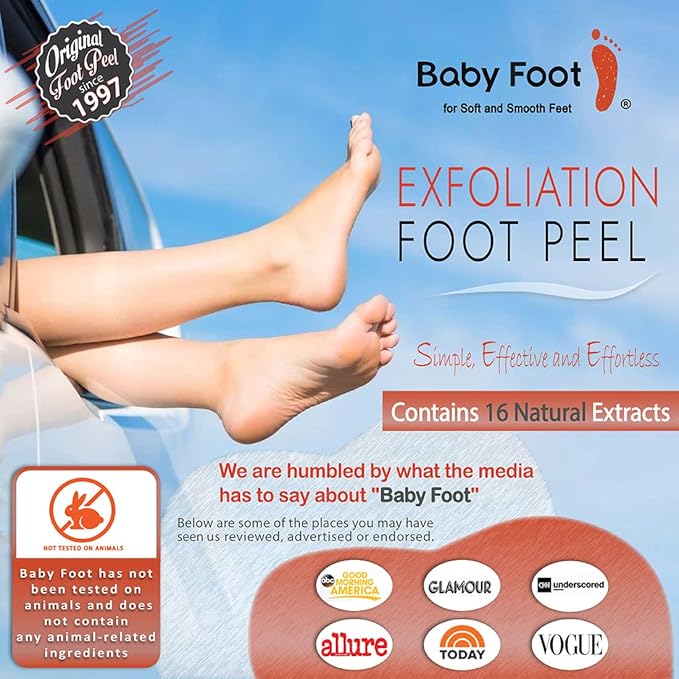 Baby Foot Original Foot Peel Mask with Men's Foot Peel - Repair Rough, Dry Cracked Feet and remove Dead Skin, Repair Heels and enjoy Baby Soft Smooth Feet - 2.4 Fl. Oz