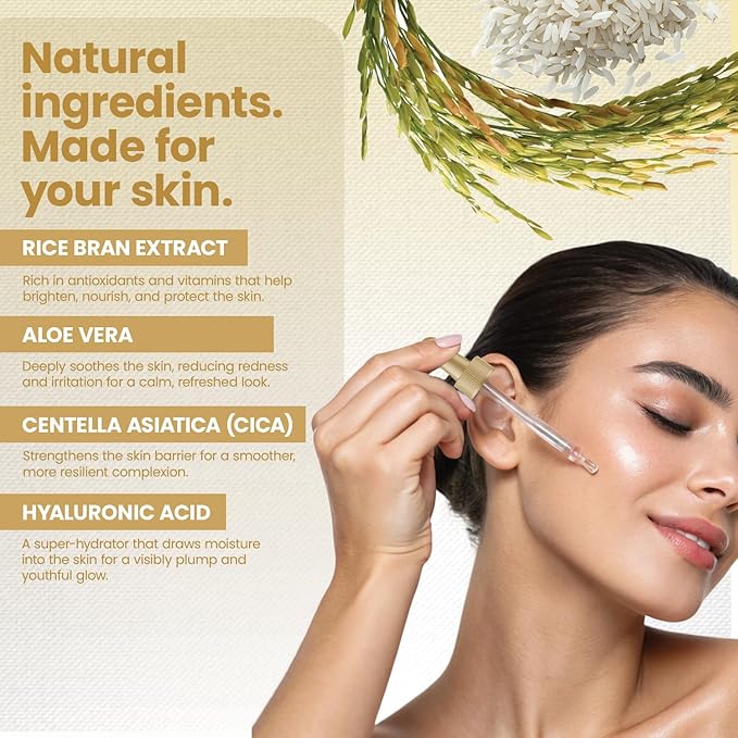 White Rice Peel Shot Ampoule, White Rice Exfoliant, Rice Exfoliator for Face & Soft Peel, Removes Dead Skin Cells for a Brighter, Softer & Hydrated Complexion, For All Skin Types, 90 mL