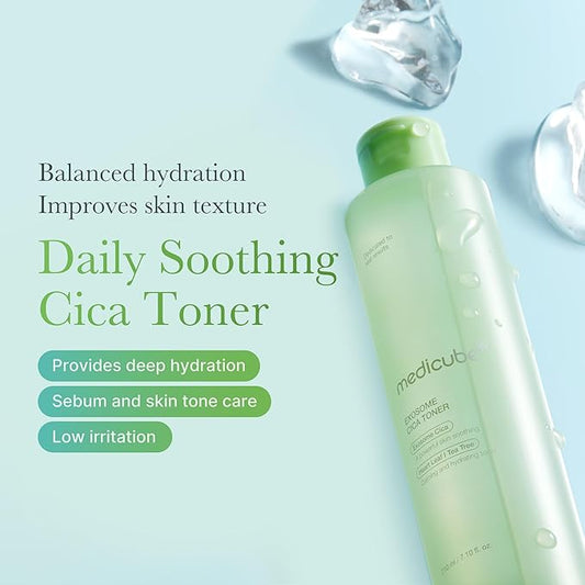 Medicube Exosome Cica Toner | Daily Soothing Toner With Exosome Cica, Heartleaf, Tea Tree, 12 Kinds of Cica | Low Irritation, Sebum care Korean Skin Care, for Stressed Skin (210ml / 7.10 fl.oz.)