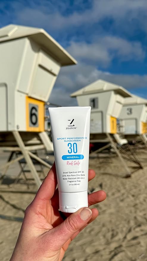 Zealios Reef Safe Sun Barrier SPF 30 Skin Care Body Lotion, Water Resistant Non-Greasy Sunscreen, 20% Non-Nano Zinc Oxide, Sensitive Skin-Friendly for Running, Cycling, Swimming, Outdoor Adventures